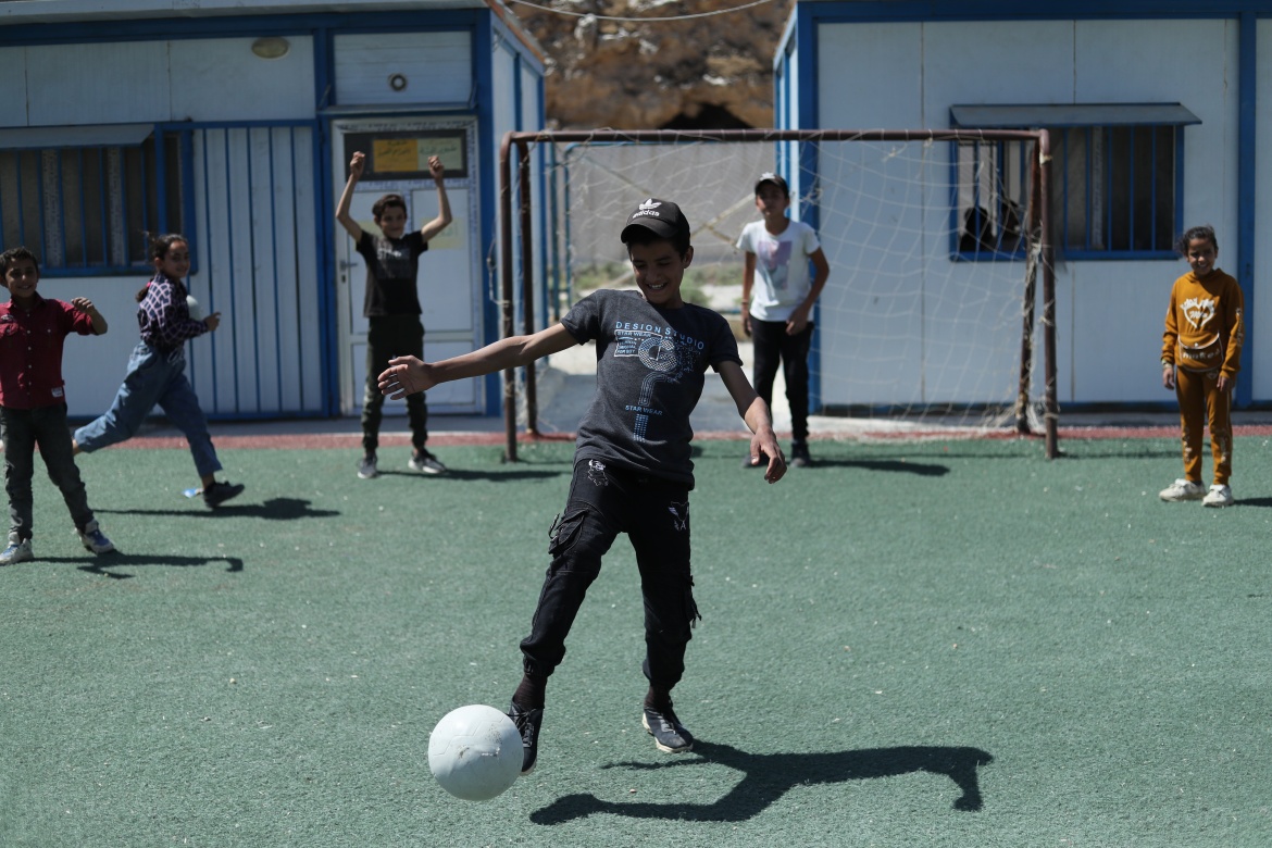 “I play with my friends during activities, which is good for the body. I run, play soccer, score goals and relax.” Ali, 14-year-old student